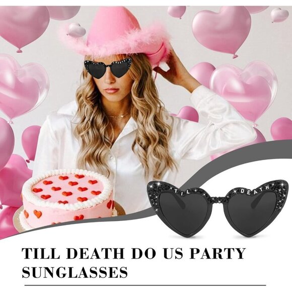 ?Women Black Party Sunglasses Stylish Shiny Diamond Pearl Sunglasses Gift main image 6